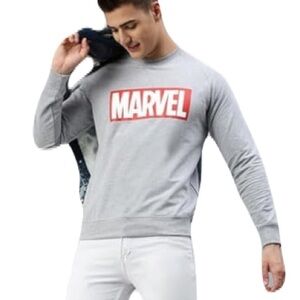 Marvel Crewneck Gray 100% Polyester Size Large